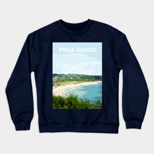 Praa Sands Cornwall. Cornish gift. Travel poster Crewneck Sweatshirt